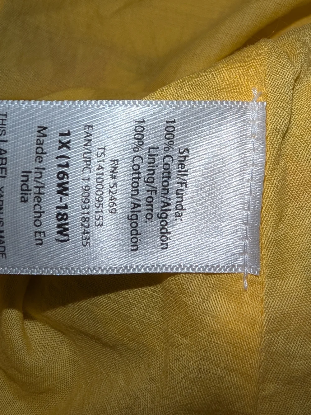 Yellow Cotton Floral Dress Time And Tru - Picture 9 of 9